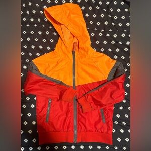 Russell kids thin red and orange jacket w/ pockets- size 4/5